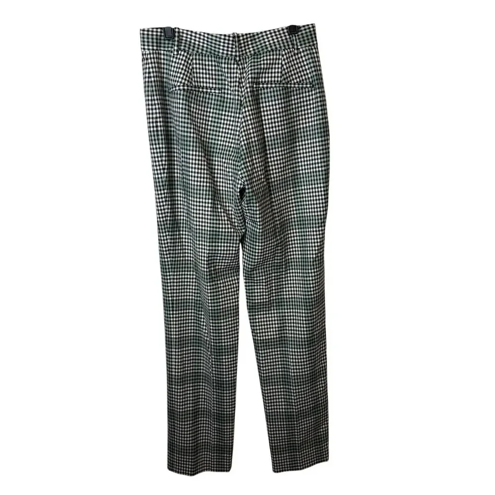 M.M.LaFleur Smith Straight Trouser Check Plaid Sharkskin Wool Pants 2 Preppy - Picture 3 of 9